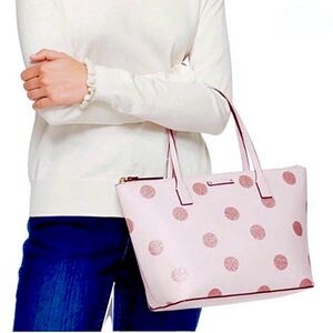 Kate Spade Haven Lane Hani Plum Dawn Glitter Tote Bag